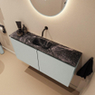 MONDIAZ TURE-DLUX Meuble toilette - 100cm - Greey - EDEN - vasque Lava - position centrale - sans trou de robinet SW1103831