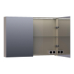 Saniclass Dual Armoire de toilette 99x70x15cm éclairage intégré rectangulaire 2 portes pivotantes MDF Taupe brillant SW371749