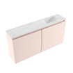 MONDIAZ TURE-DLUX Meuble toilette - 100cm - Rosee - EDEN - vasque Opalo - position droite - sans trou de robinet SW1104531