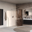 BRAUER Oblivion Douche à l'italienne - 90x200cm - revêtement verre - verre bronze - noir mat SW1417848