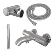 Brauer Chrome Carving Badkraan - douchegarnituur - handdouche staaf 1 stand - carving knop - chroom SW1164693