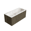 Mondiaz KURVE-DLUX Ensemble de meubles de salle de bains - 100x46x40cm - 1 tiroir - vasque solid surface - au milieu - 1 trou de robinet - Shadow SW1414351