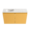 MONDIAZ TURE-DLUX Meuble toilette - 80cm - Ocher - EDEN - vasque Ostra - position gauche - sans trou de robinet SW1104936