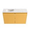 MONDIAZ TURE-DLUX meuble WC 80 cm Ocher. Vasque EDEN Ostra position gauche. Avec 1 trou de robinet. SW1105222