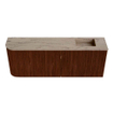 Mondiaz JOYA-DLUX Meuble de salle de bains 111,6cm - arrondi gauche couleur Ruby - Vasque FAYE position Droite Sans trou de robinet couleur Arena SW1425316