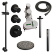 BRAUER Black Edition Regendoucheset inbouw - hoofddouche 20cm - plafondarm 20cm - 3 gladde knoppen - inclusief inbouwdeel - handdouche staaf 1 stand - mat zwart SW486510