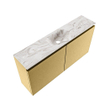 MONDIAZ TURE-DLUX Meuble toilette - 100cm - Oro - EDEN - vasque Glace - position centrale - 1 trou de robinet SW1103414