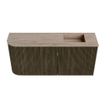 Mondiaz JOYA-DLUX 91.6cm meuble de toilette - arrondi gauche couleur Shadow - Vasque FAYE position Droite 1 trou de robinet couleur Saba. SW1425150