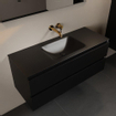 Mondiaz AIVY Ensemble de meuble - 120x45x50cm - 0 trous de robinet - 1 vasque Urban Solid surface - Centre - 2 tiroirs - avec miroir - MDF Urban SW892165