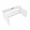 MONDIAZ TURE-DLUX Meuble toilette - 120cm - Talc - EDEN - vasque Ostra - position centrale - 1 trou de robinet SW1104665