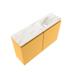 MONDIAZ TURE-DLUX Meuble de toilette 80cm Ocher. EDEN lavabo Frappe position droite. Avec 1 trou de robinet. SW1102883