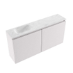 MONDIAZ TURE-DLUX meuble WC 100 cm Cale. EDEN lavabo Opalo position gauche. Avec 1 trou de robinet. SW1104225