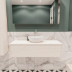 MONDIAZ LUSH Ensemble de meuble salle de bain - 120cm - 1 tiroir - lavabo BARCO - vasque centrale - 1 trou de robinet - sous-couche SW409729