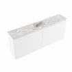 MONDIAZ TURE-DLUX Meuble toilette - 120cm - Talc - EDEN - vasque Glace - position centrale - sans trou de robinet SW1103106