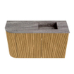 Mondiaz JOYA-DLUX meuble WC 71,6 cm - arrondi à gauche couleur Oak - lavabo FAYE position droite 1 trou de robinet couleur Oza. SW1424138