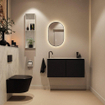 MONDIAZ TURE-DLUX Meuble toilette - 100cm - Urban - EDEN - vasque Opalo - position gauche - 1 trou de robinet SW1104169