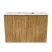 Mondiaz JOYA-DLUX 60cm toiletmeubel - kleur Oak - Wastafel FAYE positie Midden 1 kraangat kleur Nata. SW1424040