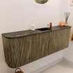 Mondiaz JOYA-DLUX 123.2cm toiletmeubel - ronding links en rechts kleur Dusk - Wastafel FAYE positie Midden 1 kraangat kleur Lava. SW1423278