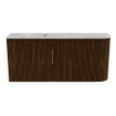 Mondiaz JOYA-DLUX Meuble de salle de bains 91,6cm - arrondi droit couleur Noyer - Vasque FAYE position Gauche 1 trou de robinet couleur Glace SW1422390