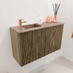 Mondiaz JOYA-DLUX 70cm toiletmeubel - kleur Dusk - Wastafel FAYE positie Links 1 kraangat kleur Arena. SW1425740