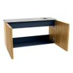 Mondiaz JOYA-DLUX 80cm toiletmeubel - kleur Oak - Wastafel FAYE positie Rechts 1 kraangat kleur Glace. SW1421971