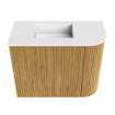 Mondiaz JOYA 51.6cm meuble de toilette - arrondi droit couleur Oak - Vasque FAYE position Gauche Sans trou de robinet couleur Talc. SW1421130