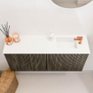 Mondiaz JOYA 90cm toiletmeubel - kleur Shadow - Wastafel FAYE positie Rechts 1 kraangat kleur Talc. SW1421479