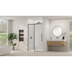 Van Rijn Products ST09 Schuifdeur vast deel - 117.5x200cm - helder glas - soft-close - incl. Zwart SW1178020
