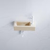 FugaFlow Efficiente Ensemble fontaine Pietra - 37,5x18,5x9cm - céramique - trou de robinet à droite - robinet de fontaine mat blanc - bouchon de vidange - siphon abaissé - Beige mat SW1442217