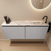 MONDIAZ TURE-DLUX Meuble toilette - 120cm - Plata - EDEN - vasque Glace - position droite - 1 trou de robinet SW1103468