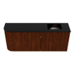Mondiaz JOYA 101.6cm meuble de salle de bains - arrondi gauche couleur Ruby - Vasque FAYE position Droite Sans trou de robinet couleur Urban SW1421876