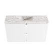 MONDIAZ TURE-DLUX Meuble toilette - 80cm - Talc - EDEN - vasque Glace - position centrale - sans trou de robinet SW1103091