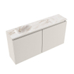 MONDIAZ TURE-DLUX meuble WC 100cm Linen. Lavabo EDEN Frappe position gauche. Sans trou de robinet. SW1102890