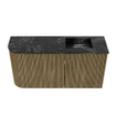 Mondiaz JOYA-DLUX Meuble de salle de bains 81.6cm - arrondi gauche couleur Dusk - Vasque FAYE position droite sans trou de robinet couleur Lava SW1423317