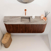 Mondiaz JOYA-DLUX 103.2cm toiletmeubel - ronding links en rechts kleur Ruby - Wastafel FAYE positie Midden Zonder kraangat kleur Oza. SW1425563