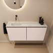 MONDIAZ TURE-DLUX Meuble WC 100cm Rosee. Lavabo EDEN Opalo position gauche. Sans trou de robinet. SW1104507