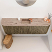 Mondiaz JOYA-DLUX 123.2cm toiletmeubel - ronding links en rechts kleur Dusk - Wastafel FAYE positie Midden 1 kraangat kleur Arena. SW1425796