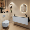 MONDIAZ TURE-DLUX 120cm toiletmeubel Clay. EDEN wastafel Ostra positie rechts. Met 1 kraangat. SW1104846