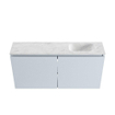 MONDIAZ TURE-DLUX Meuble WC 100 cm Clay. Lavabo EDEN Opalo position droite. Avec 1 trou de robinet. SW1104231