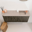 Mondiaz JOYA-DLUX 91.6cm toiletmeubel - ronding links kleur Shadow - Wastafel FAYE positie Rechts 1 kraangat kleur Saba. SW1425150