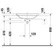 Duravit DuraStyle lavabo encastré sans trop-plein sans trou de robinetterie 60x43cm blanc SW54135