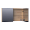 Saniclass Plain Spiegelkast - 120x70x15cm - 2 links/rechtsdraaiende spiegeldeuren - hout - Smoked oak SW392896