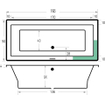 Xenz Society Duobad - 190x90x53 - afvoer Midden - acryl - wit mat SW103312