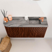 Mondiaz JOYA-DLUX 81.6cm toiletmeubel - ronding links kleur Ruby - Wastafel FAYE positie Rechts 1 kraangat kleur Sombra. SW1425691