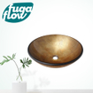 FugaFlow Efficiente Arredo Vasque à poser 42x14.5cm rond verre durci rouge marron SW1123727