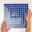 La mosaïque Mosaic Factory Barcelona - carreau mosaïque - 30x30cm - carrelage mural - carré - porcelaine bleu foncé brillant SW258543
