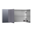 Saniclass Plain Spiegelkast - 140x70x15cm - 3 links- en rechtsdraaiende spiegeldeuren MDF - hoogglans wit SW392953