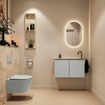 MONDIAZ TURE-DLUX Meuble toilette - 80cm - Greey - EDEN - vasque Frappe - position droite - 1 trou de robinet SW1102804