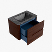 Mondiaz CIRO-DLUX Meuble de salle de bains set - 70x45x50cm - Plan-vasque Solid surface Lava - 1 vasque au milieu - sans trous de robinet - 2 tiroirs - Ruby SW1531575