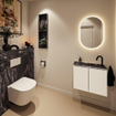 MONDIAZ TURE-DLUX Meuble toilette - 60cm - Talc - EDEN - vasque Lava - position droite - 1 trou de robinet SW1103600
